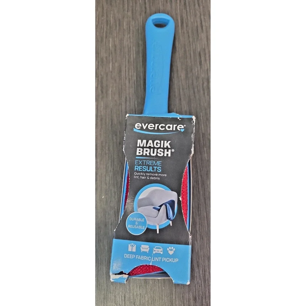 Evercare Magik Brush Deep Fabric Lint Pic-Up Brush 2 Sided Pet Hair NEW